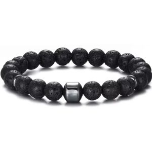 Anointed Black Lava Stone Beaded Bracelet