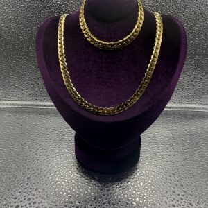 Chic Gold-Tone Curb Chain Necklace Set